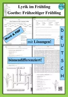 Vorschau - Arbeitsblätter - Arbeitsblatt Gedicht Goethe: Frühzeitiger Frühling - als PDF & Word - Deckblatt