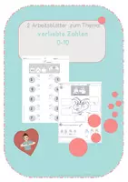 Vorschau - Arbeitsblätter - verliebte Zahlen - AB 4 - Addition - Gebärdensprache - Deckblatt