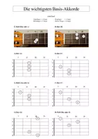 Vorschau - Arbeitsblätter - Die wichtigsten Basis-Akkorde auf der Gitarre - Seite 1