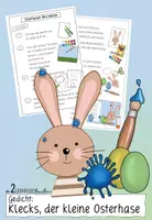 Vorschau - Mal- und Bastelvorlagen - Kunstprojekt - Gedicht: Klecks, der kleine Osterhase - Deckblatt