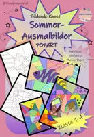 Vorschau - Mal- und Bastelvorlagen - Sommer Ausmalbilder POPART Kunst - Deckblatt