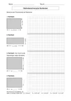 Vorschau - Arbeitsblätter - Arbeitsblatt: Aufgaben zur Flächenberechnung von Rechtecken (Version 2) - Deckblatt