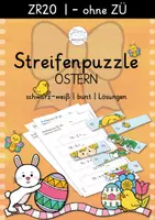 Vorschau - Arbeitsblätter - Rechenpuzzle Streifen | Ostern | ZR 20 | Subtraktion ohne ZÜ - Deckblatt