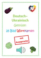 Vorschau - Fördermaterial/Inklusion - DaZ/DaF: Deutsch-Ukrainisch VIDEO mit AUSSPRACHE Gemüse - Deckblatt