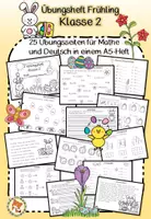 Vorschau - Arbeitsblätter - Übungsheft Frühling Klasse 2 (Mathe und Deutsch) - Deckblatt