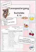 Vorschau - Arbeitsblätter - Lesespaziergang Buchstabe K/k - Deckblatt