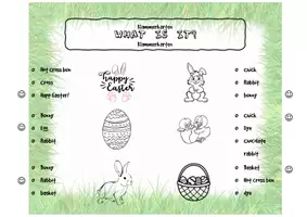 Vorschau - Arbeitsblätter - Easter – Klammerkarten “What is it?” - Seite 1