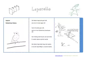 Vorschau - Arbeitsblätter - Rotkehlchen - Gedicht - Frühling - Leporello - Deckblatt