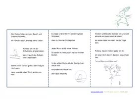Vorschau - Arbeitsblätter - Rotkehlchen - Gedicht - Frühling - Leporello - Seite 1
