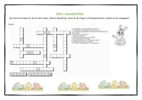 Vorschau - Spiele - Ostern Kreuzworträtsel für die Grundschule - Deckblatt