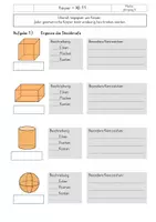 Vorschau - Arbeitsblätter - Körper - Steckbrief Körper mit Lösungen AB 11-12 - Deckblatt