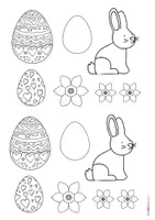 Vorschau - Mal- und Bastelvorlagen - Ostern: Vorlage Grußkarte - Osterhase, Ostereier - Seite 2