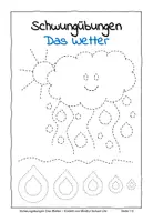 Vorschau - Arbeitsblätter - Das Wetter: Schwungübungen für die Vorschule - Deckblatt