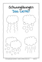 Vorschau - Arbeitsblätter - Das Wetter: Schwungübungen für die Vorschule - Seite 1