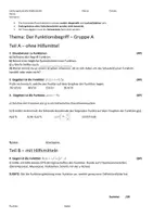 Vorschau - Test - LK 1 Funktionsbegriff - Funktionen mit GTR untersuchen JGST 8 - Deckblatt