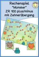 Vorschau - Spiele - Rechenspiel "Monster" ZR 100 plus und minus (mit Zehnerübergang) - Deckblatt