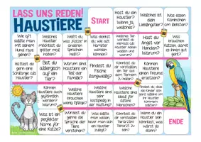 Vista previa - Unidades / Secuencias / Situaciones de Aprendizaje - Haustiere Deutsch Spiel "Lass uns reden!" juego Alemán - página 1