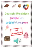 Vorschau - Fördermaterial/Inklusion - DaZ/DaF: Deutsch-Ukrainisch VIDEO mit AUSSPRACHE Süßigkeiten - Deckblatt