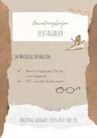 Vorschau - Klassenarbeiten - Bewertungsbogen für ein Lesetagebuch - Deutsch - Deckblatt