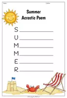 Vorschau - Arbeitsblätter - Summer Acrostic Poem - Worksheet - Seite 1