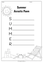 Vorschau - Arbeitsblätter - Summer Acrostic Poem - Worksheet - Seite 2