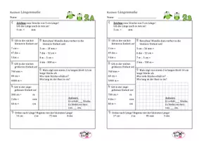 Vorschau - Test - Kurztests Längenmaße in A/B-Version, mit Lösungen - Seite 2