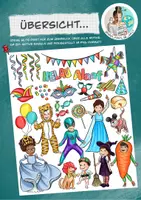 Vorschau - selbst erstellte Cliparts/Grafiken - Cliparts-Set Figuren und Motive "Fasching" / "Karneval" - Seite 1