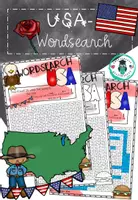 Vorschau - Arbeitsblätter - USA Wordsearch/ Wortsuchsel - Deckblatt