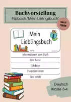 Vorschau - Arbeitsblätter - Buchvorstellung / Lieblingsbuch - Flipbook - Deckblatt