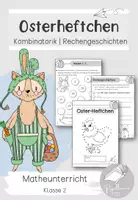 Vorschau - Arbeitsblätter - Osterheftchen Klasse 2 | Kombinatorik und Rechengeschichten - Deckblatt