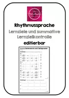 Vorschau - Test - Rhythumussprache - summative Lernzielkontrolle - Deckblatt