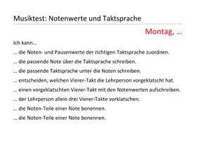 Vorschau - Test - Rhythumussprache - summative Lernzielkontrolle - Seite 1