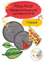 Vorschau - Arbeitsblätter - Pizza, Pizza! Mengen erfassen und zuordnen im ZR 20 - Deckblatt
