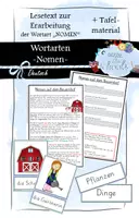 Vorschau - Arbeitsblätter - Einführung der Wortart NOMEN: Lesetext, AB & Tafelmaterial - Deckblatt