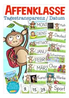 Vista previa - Para docentes: organización, planificación y formación - Tagestransparenz für die Affenklasse Grundschule (Klassenmaskottchen) Deutsch / Alemán - Portada