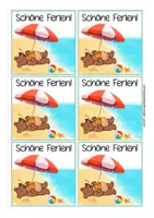 Vista previa - Manualidades / Dibujos para colorear - Feriengrüße Sommer - Bärenklasse in der Grundschule (Klassenmaskottchen) Alemán / Deutsch - página 2