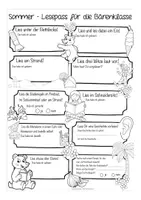 Vista previa - Hojas de trabajo - Sommerferien - Lesepass - Bärenklasse (Klassenmaskottchen) Deutsch / Alemán - página 2