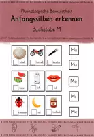 Vorschau - Arbeitsblätter - Phonologische Bewusstheit, Anfangssilbe hören, Buchstabe M, 1.,2. Klasse Deutsch Anfangsunterricht - Deckblatt