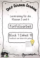 Vorschau - Arbeitsblätter - Das Lernen lernen - Lerntraining Klasse 5/6 - Portfolioarbeit - Feedback zum Unterricht geben - Deckblatt