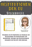 Vorschau - Arbeitsblätter - AB Steckbriefe der EU Institutionen - Deckblatt