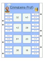 Vorschau - Stationenlernen - Klammerkarten Einmaleins Mathe Freiarbeit Lerntheke Gemischte Aufgaben - Deckblatt