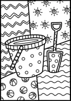 Vorschau - Mal- und Bastelvorlagen - Sommer Pop Art zum Weiter & Ausmalen 🏝 Kunst Abstrakte Ausmalbilder im Sommer - Seite 2