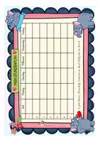 Vista previa - Manualidades / Dibujos para colorear - Stundenplan Elefantenklasse (Klassenmaskottchen) Deutsch / Alemán - página 1