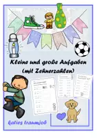 Vorschau - Arbeitsblätter - Kleine und große Aufgaben (mit Zehnerzahlen) - Deckblatt