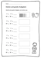 Vorschau - Arbeitsblätter - Kleine und große Aufgaben (mit Zehnerzahlen) - Seite 1
