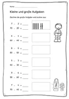Vorschau - Arbeitsblätter - Kleine und große Aufgaben (mit Zehnerzahlen) - Seite 2
