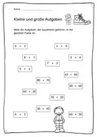 Vorschau - Arbeitsblätter - Kleine und große Aufgaben (mit Zehnerzahlen) - Seite 3