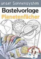Vorschau - Arbeitsblätter - Sonnensystem / Planeten Fächer - Bastelvorlage für einen Steckbrief - Deckblatt