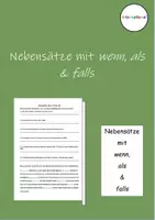 Vorschau - Arbeitsblätter - wenn als falls - Nebensätze - Deckblatt