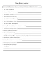 Vorschau - Stundenentwürfe - 1 Sprechanlass - über Essen & Ernährung sprechen, Sprechanlässe daf, daz, Konversation A2, B1, B2, Deutsch, Sprechübung - Seite 1